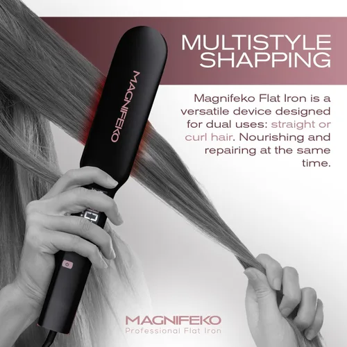 Vista 2 de Plancha de pelo de cerámica - Plancha - Plancha de Cabello Profesional (Negro)