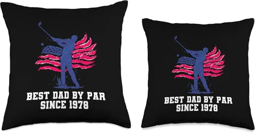 Vista 3 de Best dad by par since 1978 Throw Pillow