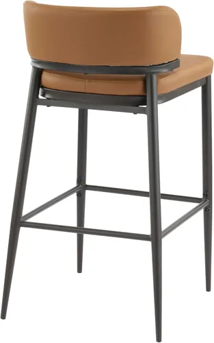 Vista 7 de Christopher Knight Home Ebany - Juego de 2 taburetes de bar con marco de metal, silla de cocina tapizada, sillas de bistró con respaldo curvado