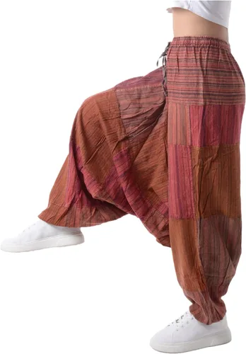 Vista 2 de Pantalones Harem 100% algodón, pantalones bohemios de yoga hippie