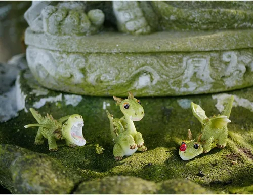 Vista 5 de 4412 Mini estatua de dragón Top Collection, jardín encantado miniatura y terrario, pequeña