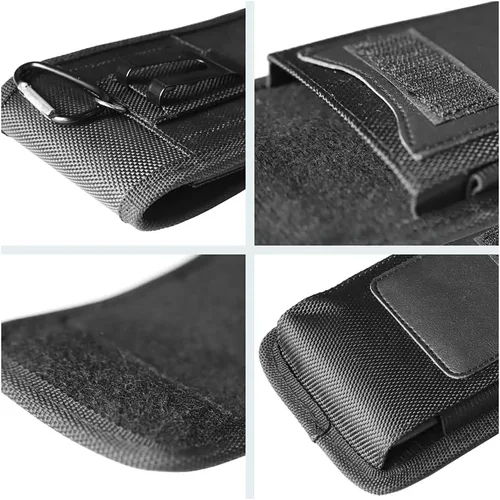 Vista 5 de Funda vertical de nylon para teléfono celular con clip para cinturón y gancho - XL