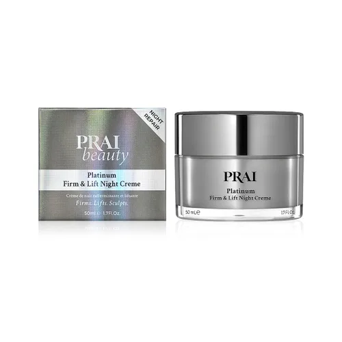 Vista 2 de PRAI Beauty Platinum Firm & Lift Crema de noche, antienvejecimiento e hidratante hidratante para mujeres, crema de noche hidratante y revitalizante