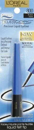 Vista 2 de L'Oreal Paris Delineador de ojos impermeable líquido de precisión telescópica, negro (paquete de 2)