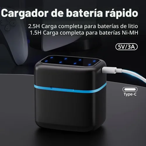 Vista 3 de Cargador Rápido de Batería AA Runpower, Adaptado para Ni-MH/Ni-CD y Batería de Litio (Solo Cargador)