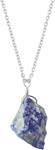 Vista 23 de Collar de piedras preciosas crudas piedras de nacimiento de plata