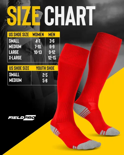 Vista 6 de FieldPro 3 & 4 Pairs Adult & Youth Soccer Socks - 6 Colors Knee High Softball & Baseball Socks Men, Women and Youth
