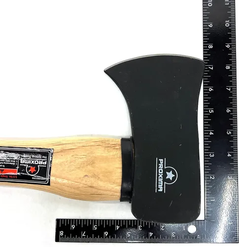 Vista 3 de Proxima 1005982294 - Hacha de punta única de 3.5 libras con mango de madera de nogal de 33 pulgadas, hoja curvada de acero de alto carbono de 5