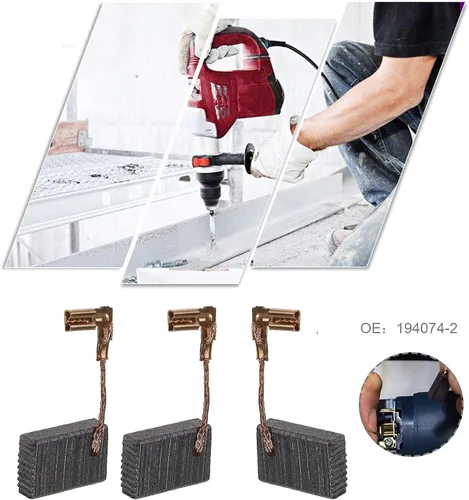 Vista 3 de 4 pares de cepillos de carbono CB325 194074-2 con corte automático 5x11x15-0.669 in compatibles con Makita 9553NB 9554NB 9555NB 9556NB 9557NB 9557NB