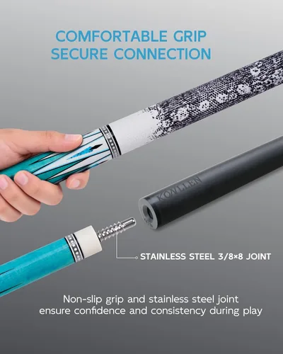 Vista 6 de KONLLEN Carbon Fiber Pool Cue,58 Inch 1.0-HU-32LG
