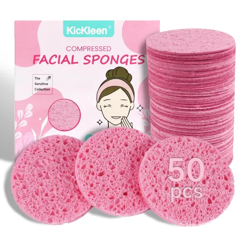 Vista 13 de 120 esponjas faciales comprimidas, 100 % natural, esponjas cosméticas de spa de celulosa para limpieza facial diaria, maquillaje y eliminación