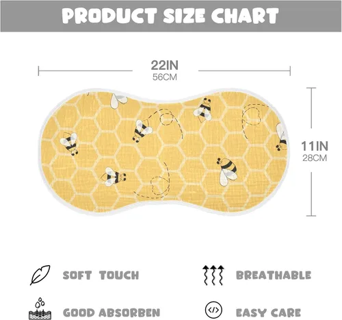 Vista 2 de Lindos paños de muselina de panal de abeja para bebé, 1 paquete de 100% algodón, baberos para niño y niña