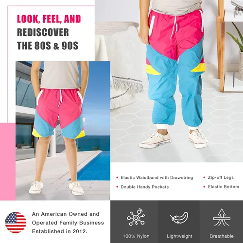 Vista 6 de Funny Guy Mugs Pantalones cortavientos retro neón de los años 80 y 90