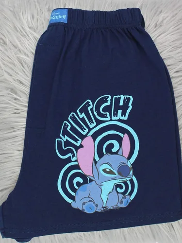 Vista 5 de Disney Lilo and Stitch - Pantalones cortos para hombre Classic L Azul marinoflor y brillo