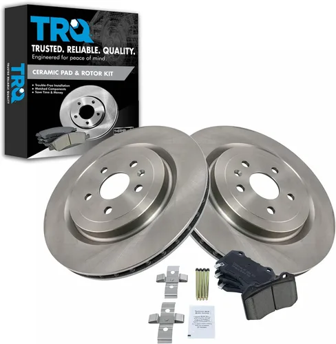 Vista 28 de TRQ Juego de pastillas de freno y rotor de cerámica trasera compatible con Honda Accord V6 1998-02 3.0L con frenos de disco traseros 02-06 Acura RSX