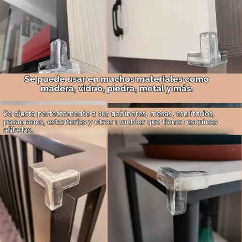 Vista 5 de saicheek 4 Piezas Grande (Longitud: 1.7 pulgadas) Protector de Esquina de Silicona a Prueba de Bebés, Protectores de Esquina de Mesa para Bebé