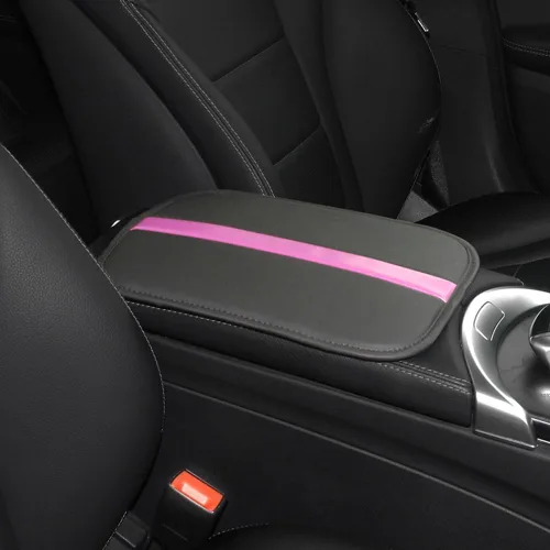 Vista 11 de Tapete para reposabrazos de automóvil, funda de cuero sintético, cubierta de consola central universal, impermeable, accesorios interiores de Azul