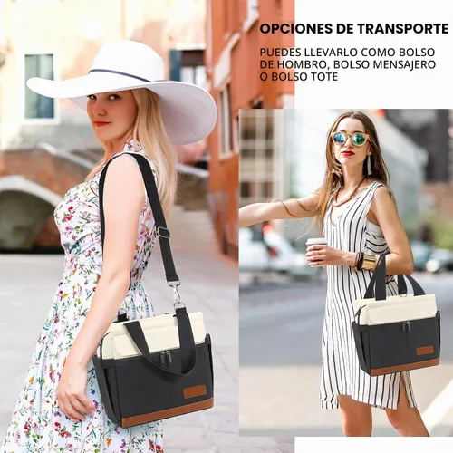 Vista 6 de Joymee Lonchera para hombres, bolsa de almuerzo aislada para mujeres con correa para el hombro, reutilizable, a prueba de fugas, grande, espaciosa
