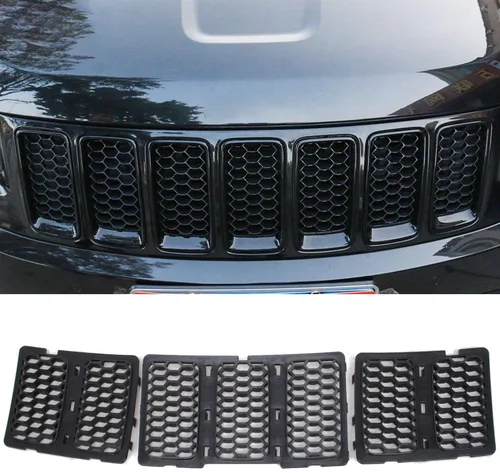Vista 9 de Anillos de parachoques delantero para rejilla de ventilación + cubierta de luz antiniebla delantera para Jeep Grand Cherokee 2014-2016, accesorios