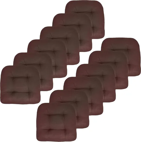 Vista 69 de Sweet Home Collection - Cojines para silla de patio y exterior, almohadillas prémium con relleno grueso y cómodo de fibra, mechones, 19 x 19 Negro