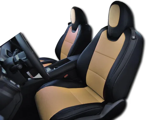 Vista 7 de Funda para asiento para Chevy Camaro, cuero artificial, hecha a medida, Negro