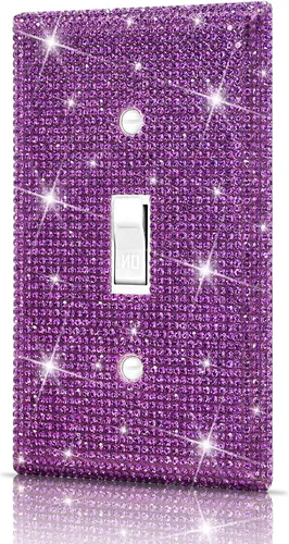 Vista 15 de Dengduoduo Placas de pared, cubierta decorativa para interruptor de luz, cubiertas decorativas de tomacorrientes, diamantes de imitación plateados