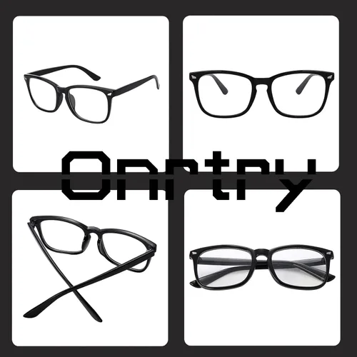 Vista 23 de Onrtry Gafas sin receta para hombres y mujeres, lentes transparentes cuadradas