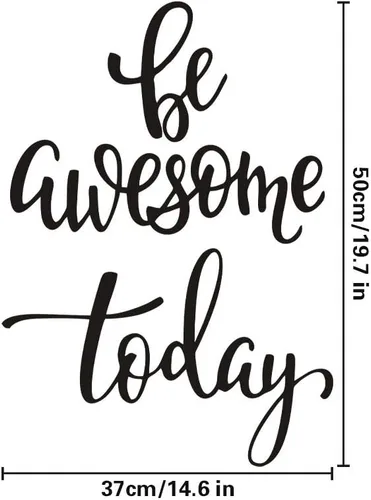 Vista 6 de Calcomanía de pared con texto en inglés «Be Awesome Today», calcomanías de vinilo para pared con letras inglesas, impresiones extraíbles, arte