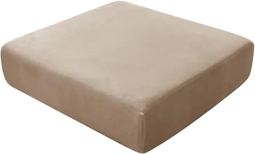 Vista 22 de Fundas de cojín de terciopelo, funda de cojín elástica para sofá, fundas de cojín individuales para silla, sofá biplaza, protector de muebles, Beige