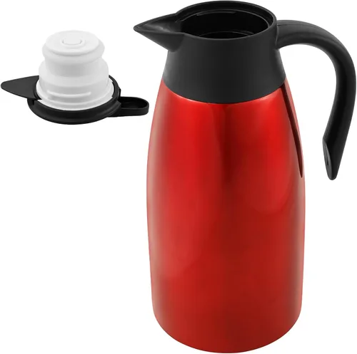 Vista 10 de Jarra térmica de café de acero inoxidable de 2 litros, aislada al vacío, de 20 a 24 horas, botella de agua térmica de gran capacidad para el hogar