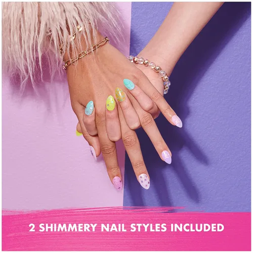 Vista 8 de Cool Maker, GO GLAM Nail Surprise Shimmer - Juego de manicura exclusivo con 2 estilos de uñas a presión y más, kit de uñas para niños de 8 años