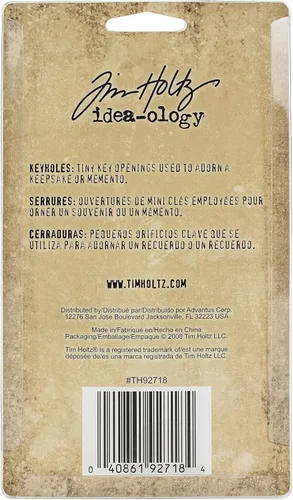 Vista 3 de Tim Holtz Idea-ology Ojales de metal con cierres largos, 5 agujeros, 10 cierres largos, varios tamaños, acabados antiguos, TH92718, marrón