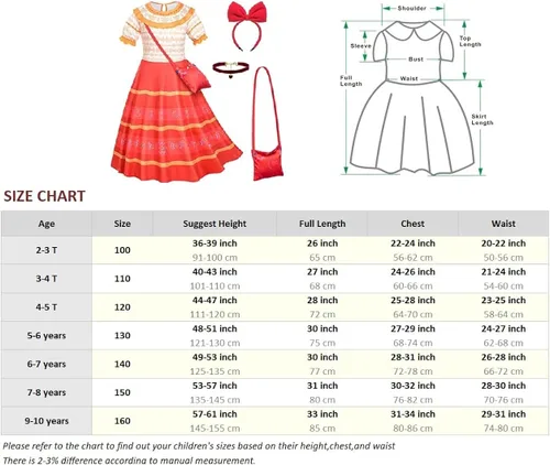 Vista 4 de Kaisebile Princess Costume Dress for Girls Birthday Halloween Party Dress Up with Accessories