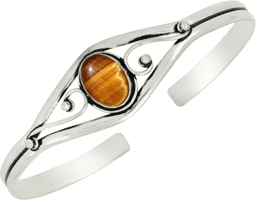 Vista 7 de Natural Gemstone Cuff Bangle Bracelets for Women Amatista