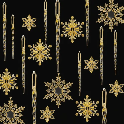 Vista 8 de Chuangdi 72 adornos de carámbano de copo de nieve para árbol de Navidad, carámbanos con purpurina retorcida, decoración de gota de acrílico
