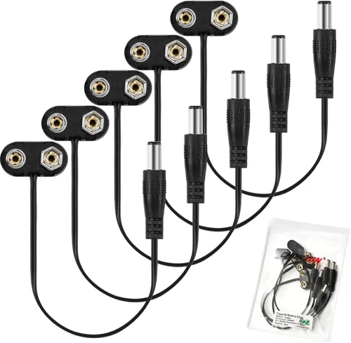 Vista 15 de CHANZON Conector de clip de batería de 9 V, soporte de carcasa de cuero tipo I y cable UL de plomo desnudo paquete de 20 piezas kit para Arduino 1)