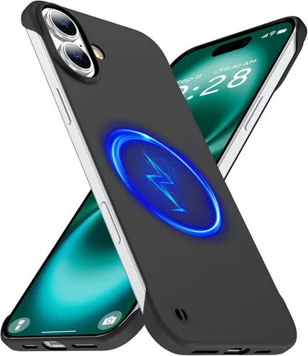 Vista 34 de GRECAZO Funda magnética delgada para iPhone 15 Plus de 6.7 pulgadas (2023), ultrafina, ligera, duradera, sin marco, mate, rígida, MagSafe con anillo