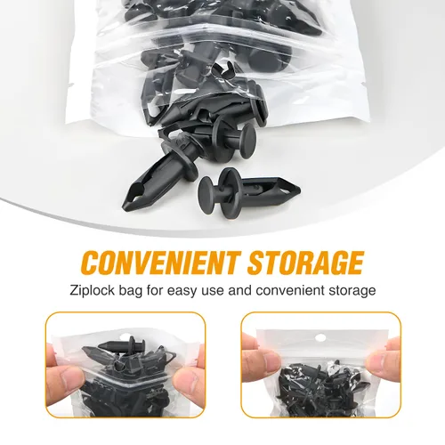 Vista 7 de GOOACC 100 clips de guardabarros para el cuerpo, remaches para el motor, debajo de la cubierta, clips de protección contra salpicaduras para Honda
