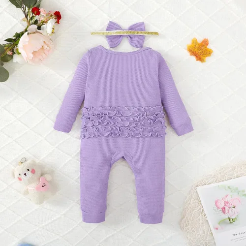 Vista 2 de Mikrdoo Ropa de niña recién nacida, ropa de bebé, trajes de otoño e invierno, mameluco de manga larga de 0, 3, 6, 12 meses