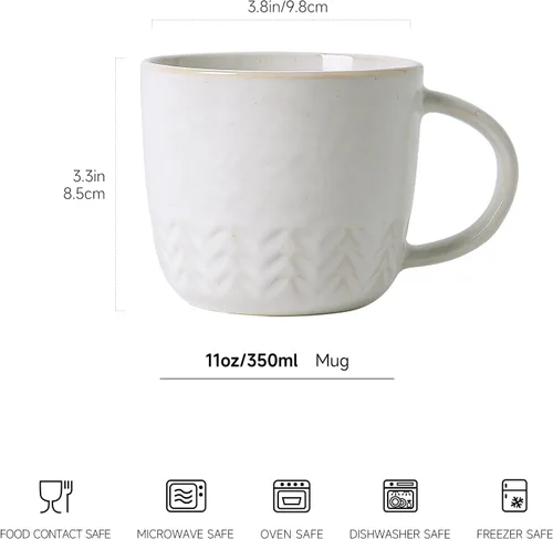 Vista 2 de 4 tazas de café hechas a mano de 11 oz