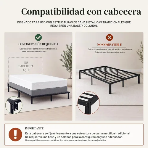 Vista 4 de AFI, Richmond Cabecero de madera maciza con listones de nogal