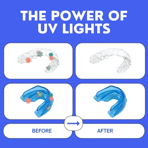 Vista 7 de Estuche de retención UV para Invisalign, alineadores, aparatos dentales, protector bucal, dentaduras postizas y protector nocturno - Estuche
