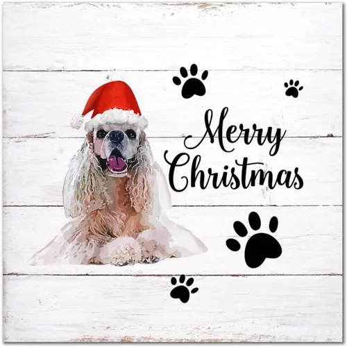 Vista 15 de Letrero de madera para perro con sombrero rojo, placa de pared rústica con reglas para mascotas, arte de pared colgante de granja, placa