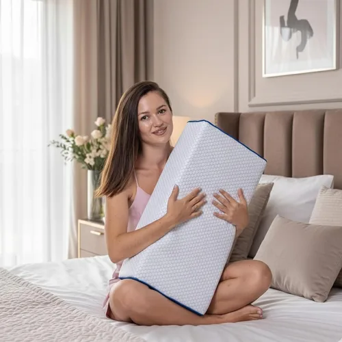 Vista 9 de Almohada cúbica para personas que duermen de lado, altura ajustable de 4 a 5 pulgadas, espuma viscoelástica refrescante, almohada cervical