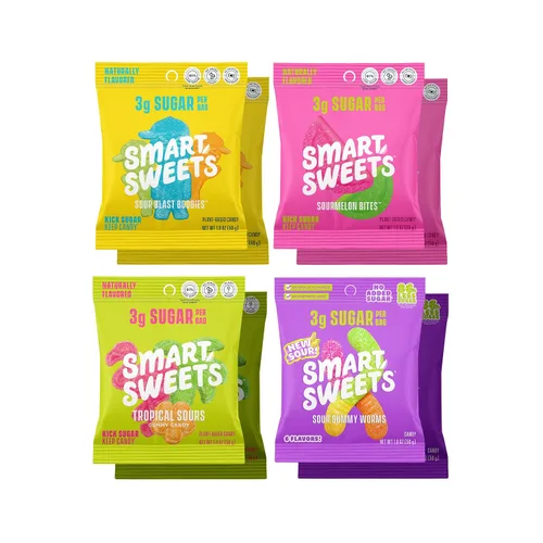 Vista 11 de SmartSweets - Paquete variado para adultos, dulces con bajo contenido de azúcar y calorías, idea de regalo de Año Nuevo, paquete de cuidado