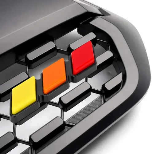 Vista 3 de Emblema de rejilla frontal tricolor para Tacoma 4 Runner Tundra Sequoia Rav4 Highlander (amarillo/naranja/rojo)