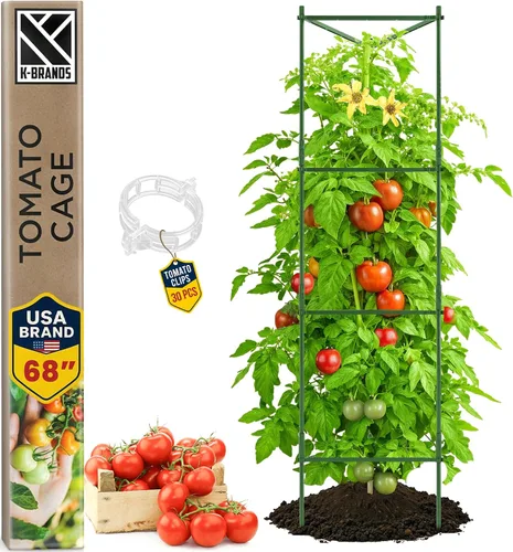 Vista 10 de Jaula de tomate – Estacas grandes de enrejado y estructuras de soporte para plantas para verduras y plantas trepadoras – Jaulas altas para tomate