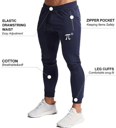 Vista 4 de Wangdo - Pantalones deportivos para hombre con bolsillos con cremallera