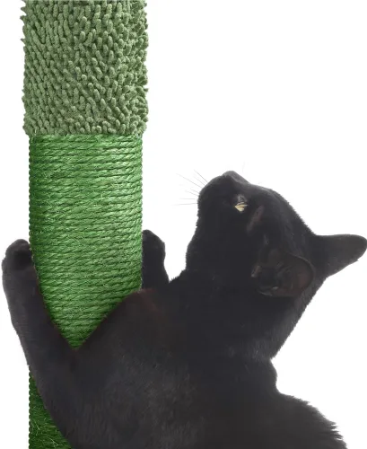 Vista 8 de Yaheetech Árbol para Gatos con Forma de Cactus, Torre de 54.5 Pulgadas con Rampa, Percha con Forma de Orejas de Animal, Postes Rascadores