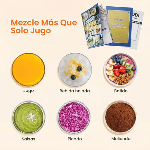 Vista 3 de CRANDDI Smart Commercial Blender - Pantalla táctil digital con tapa extraíble, capacidad de 80 onzas, 3 programas preestablecidos con batido, jugo
